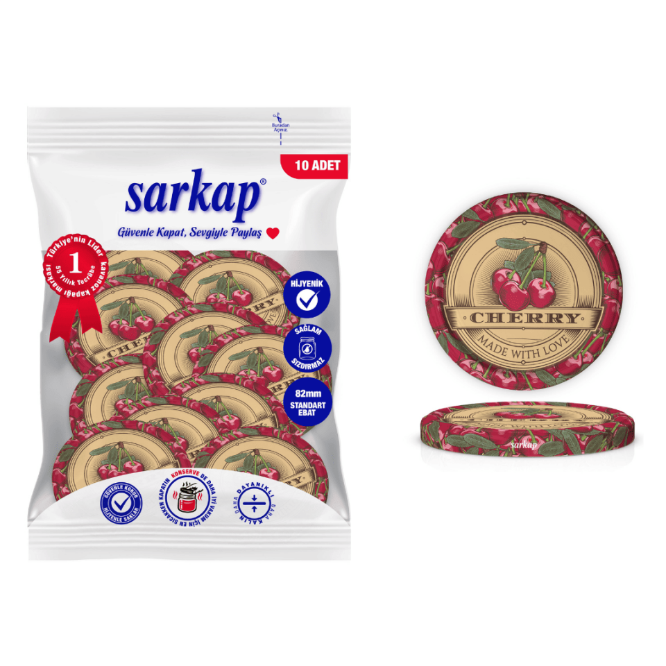 Hijyenik Paketli 10'lu 82 mm Kapak - Jams Cherry