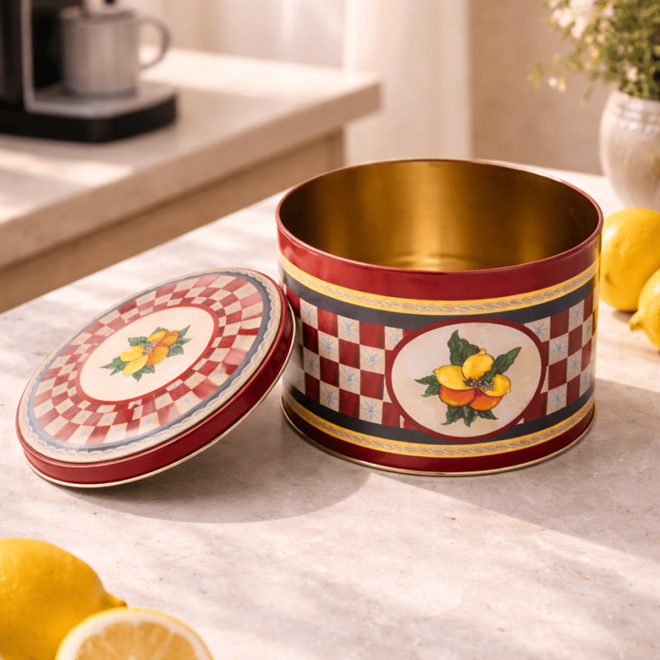 Lemon Design Dekoratif Metal Saklama Kutusu LemonDesignKırmızı