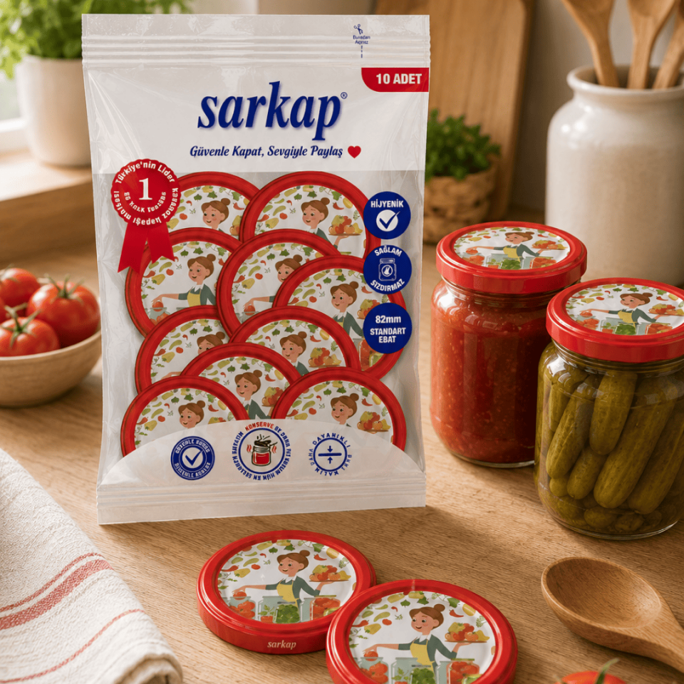 Hijyenik Paketli 10'lu 82 mm Kapak -  Domates Seri ŞefKahverengi