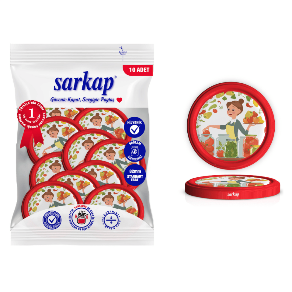 Hijyenik Paketli 10'lu 82 mm Kapak -  Domates Seri ŞefKahverengi