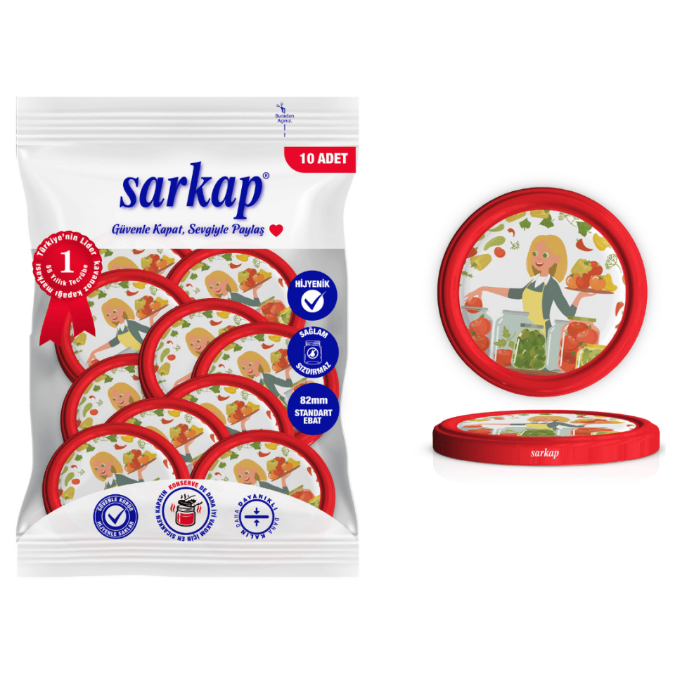 Hijyenik Paketli 10'lu 82 mm Kapak -  Domates Seri ŞefSarı