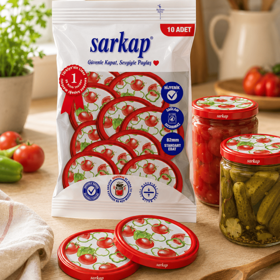 Hijyenik Paketli 10'lu 82 mm Kapak -  Domates Seri DomatesBiber