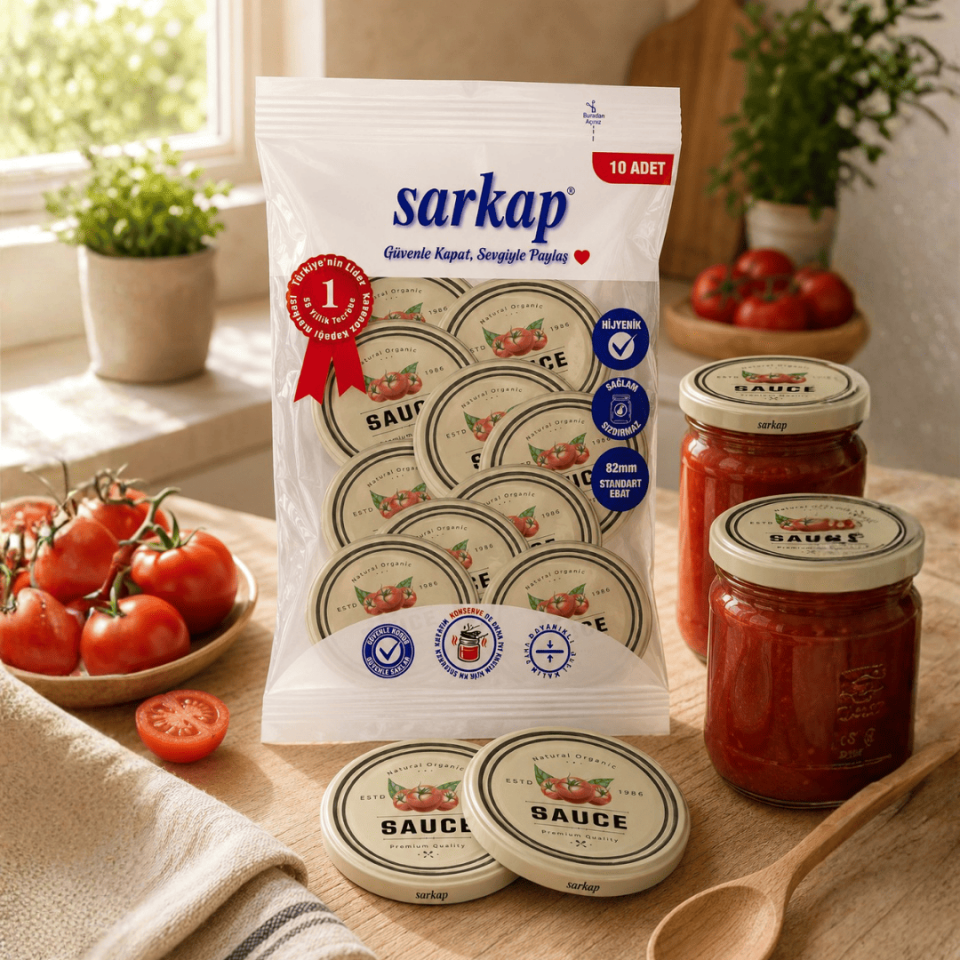 Hijyenik Paketli 10'lu 82 mm Kapak -  Domates Seri TomatoSauce