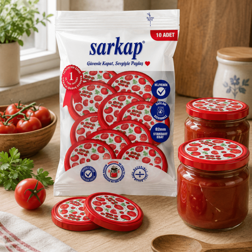 Hijyenik Paketli 10'lu 82 mm Kapak -  Domates Seri Salkım