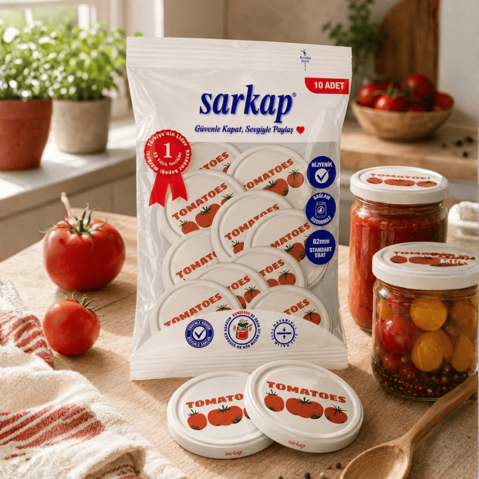 Hijyenik Paketli 10'lu 82 mm Kapak -  Domates Seri Tomatoes