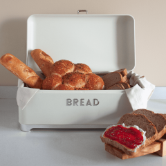 Sarkap Home 5,6 L Bread Galvaniz Metal Ekmek Kutusu 425x225x165 mm Krem