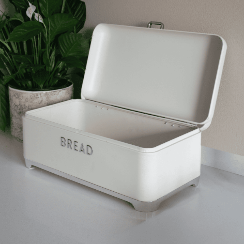 Sarkap Home 5,6 L Bread Galvaniz Metal Ekmek Kutusu 425x225x165 mm Krem