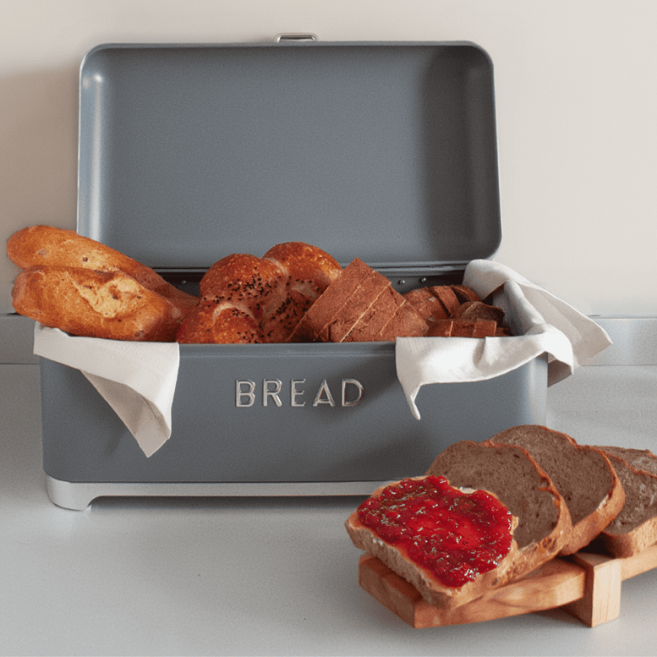 Sarkap Home 5,6 L Bread Galvaniz Metal Ekmek Kutusu 425x225x165 mm GRI