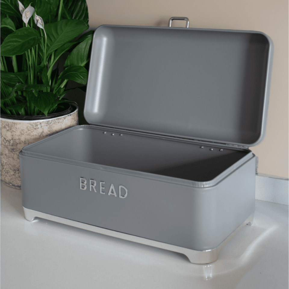 Sarkap Home 5,6 L Bread Galvaniz Metal Ekmek Kutusu 425x225x165 mm GRI