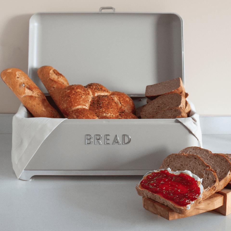 Sarkap Home 5,6 L Bread Galvaniz Metal Ekmek Kutusu 425x225x165 mm Füme