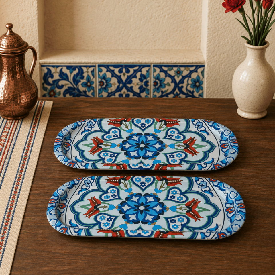 Sarkap Home 60 Adet Oval Tepsi ÇiniDesenli