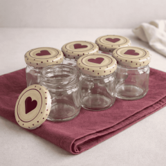 Sarkap Home 6'lı 40 ml Cam Kavanoz Seti Kalpli