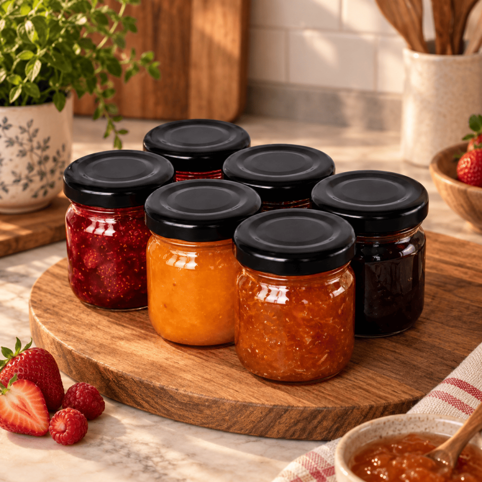 Sarkap Home 6'lı 40 ml Cam Kavanoz Seti Siyah