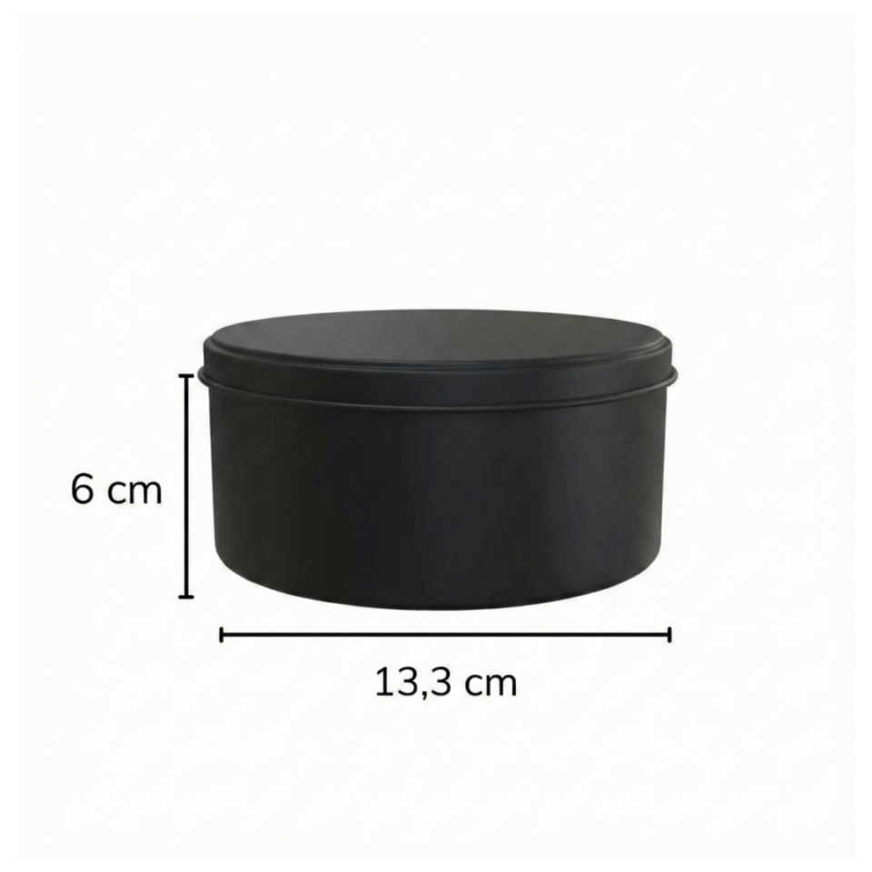 Sarkap 24'lü 133x60 mm Metal Yuvarlak Kutu Mat Siyah