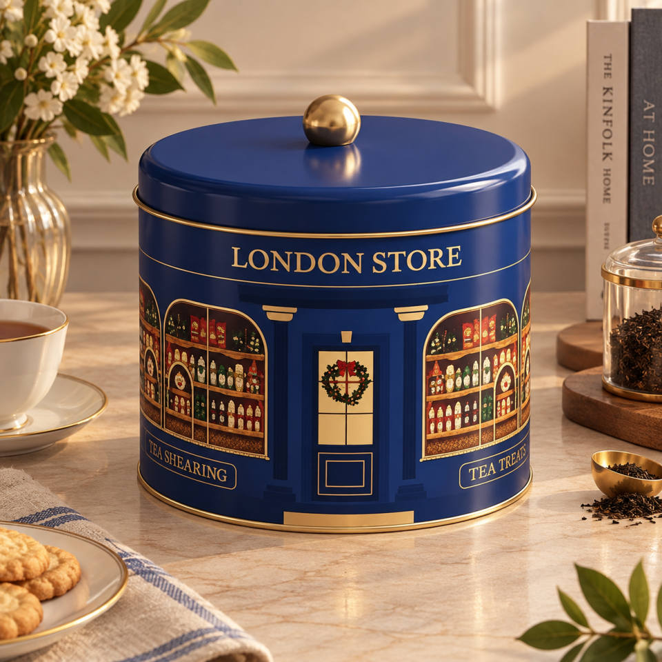 Sarkap Home 133x130 mm Kulplu Saklama Kutusu LondonStoreLacivert