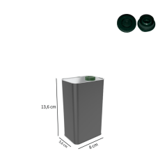 Sarkap 0,5 L (500 ml) Kapaklı Dekoratif Zeytinyağı Tenekesi Dobi Kapaklı - Mat Siyah