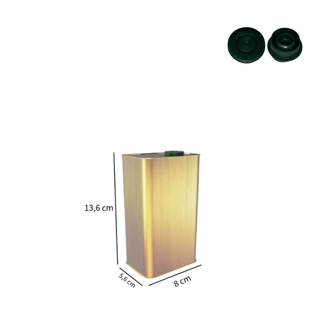 Sarkap 0,5 L (500 ml) Kapaklı Dekoratif Zeytinyağı Tenekesi Gold - Pratik Kapaklı