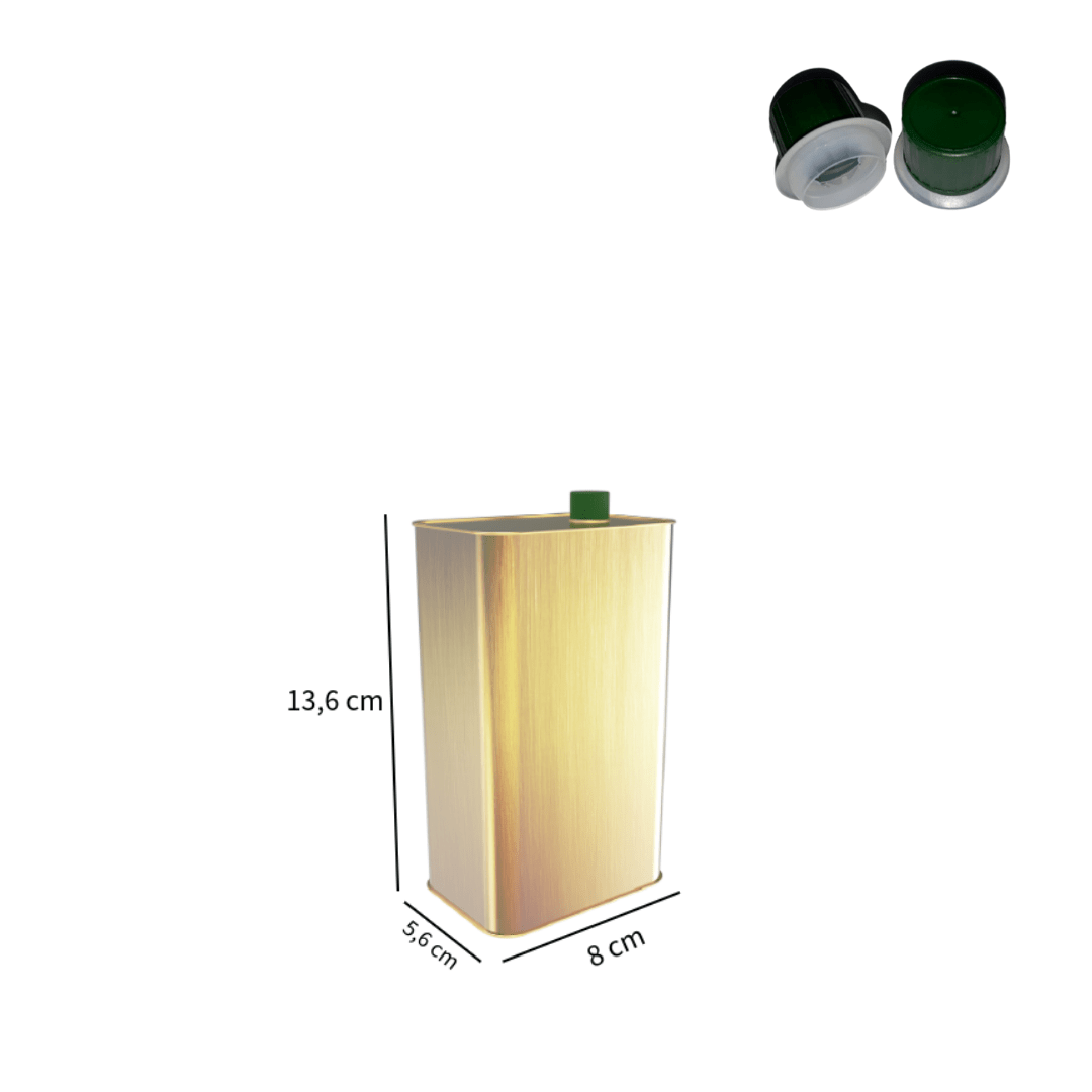 Sarkap 0,5 L (500 ml) Kapaklı Dekoratif Zeytinyağı Tenekesi Dobi Kapaklı - Gold