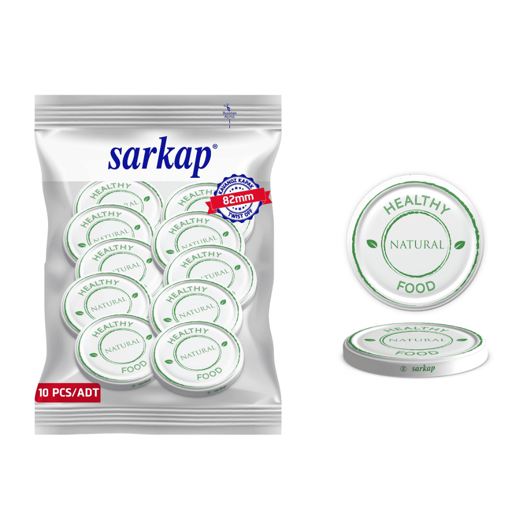 Hijyenik Paketli 10 Adet Kavanoz Kapağı 82 mm Healthy Natural Food
