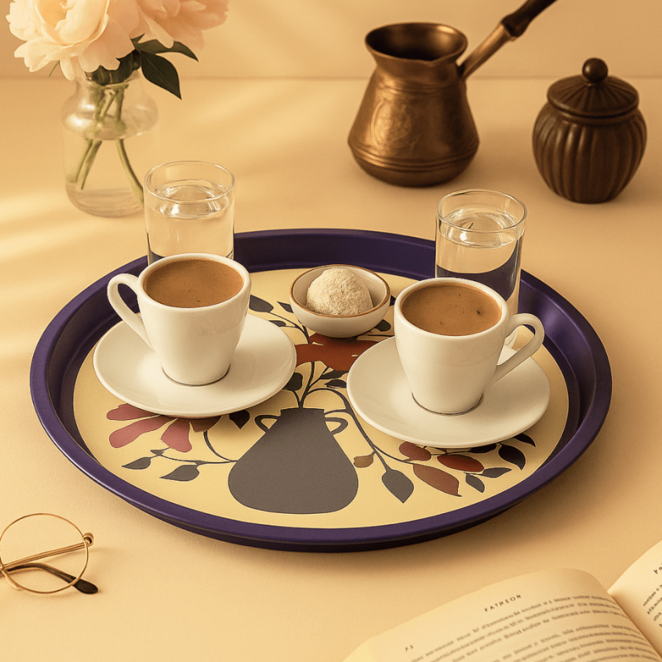Sarkap Home Pastel Desen Metal Tepsi