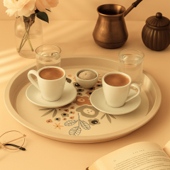 Sarkap Home Pastel Desen Metal Tepsi SoftÇiçekler