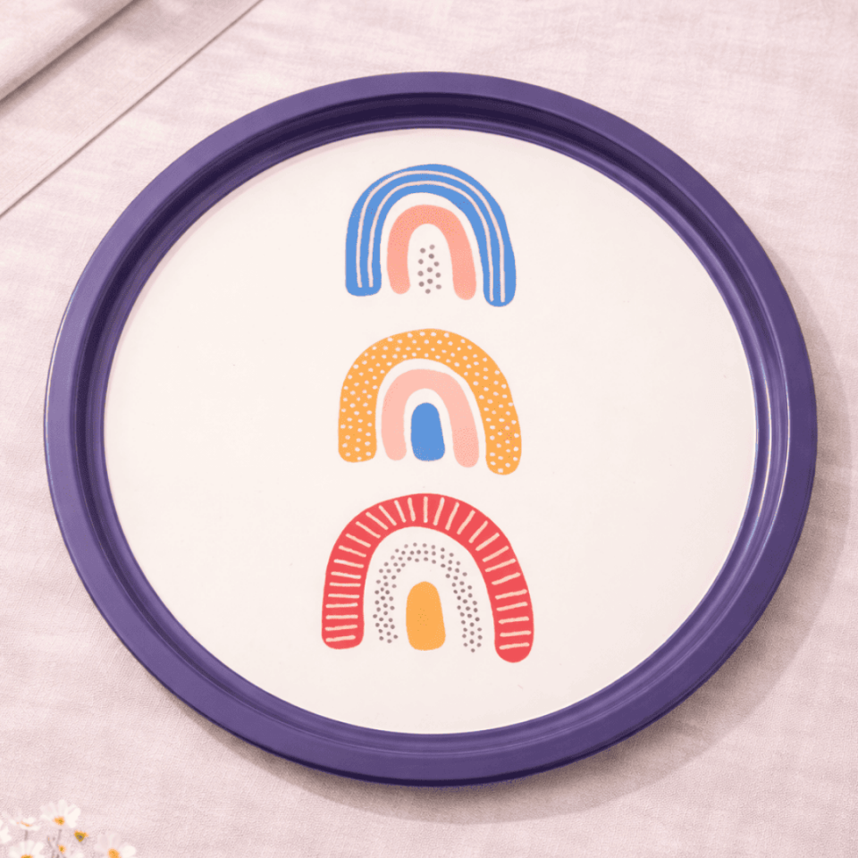 Sarkap Home Pastel Desen Metal Tepsi Gokkusakları