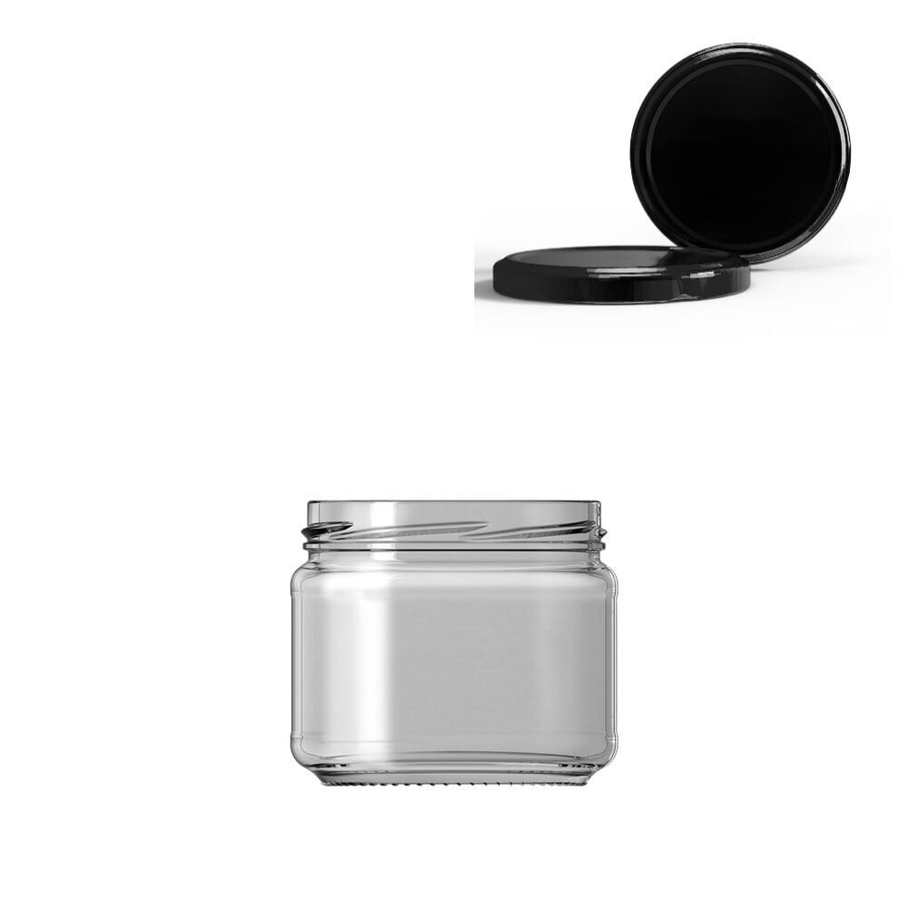 Sarkap 300 ml Mat Siyah Kapaklı Baharatlık Kavanoz