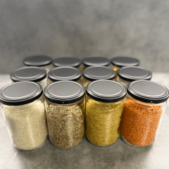 Sarkap 660 ml Mat Siyah Kapaklı Baharatlık Kavanoz