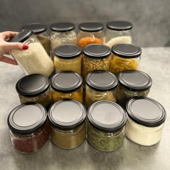 Sarkap 660 ml Mat Siyah Kapaklı Baharatlık Kavanoz