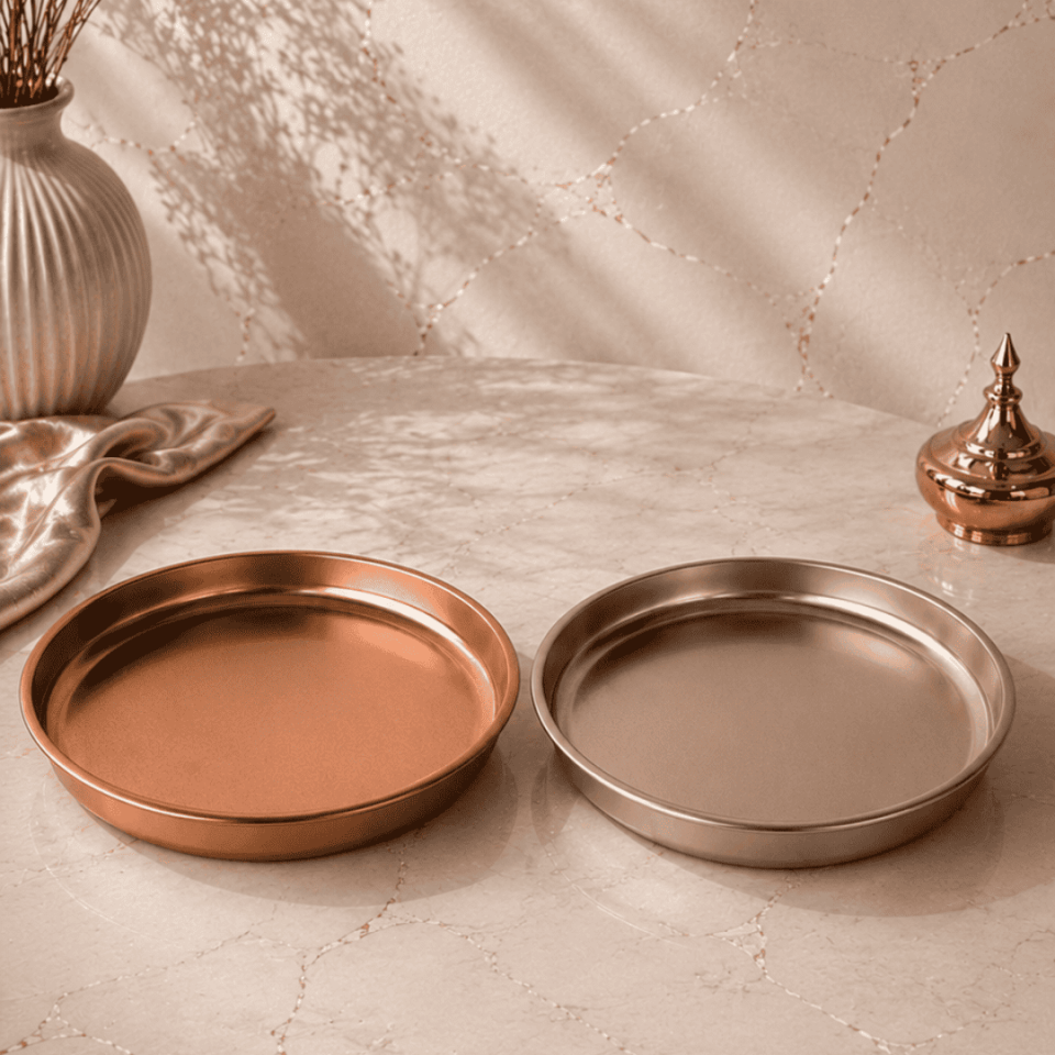 Sarkap Home 26 Cm 2'li Meyve Tabağı Seti Bronz-AçıkBronz