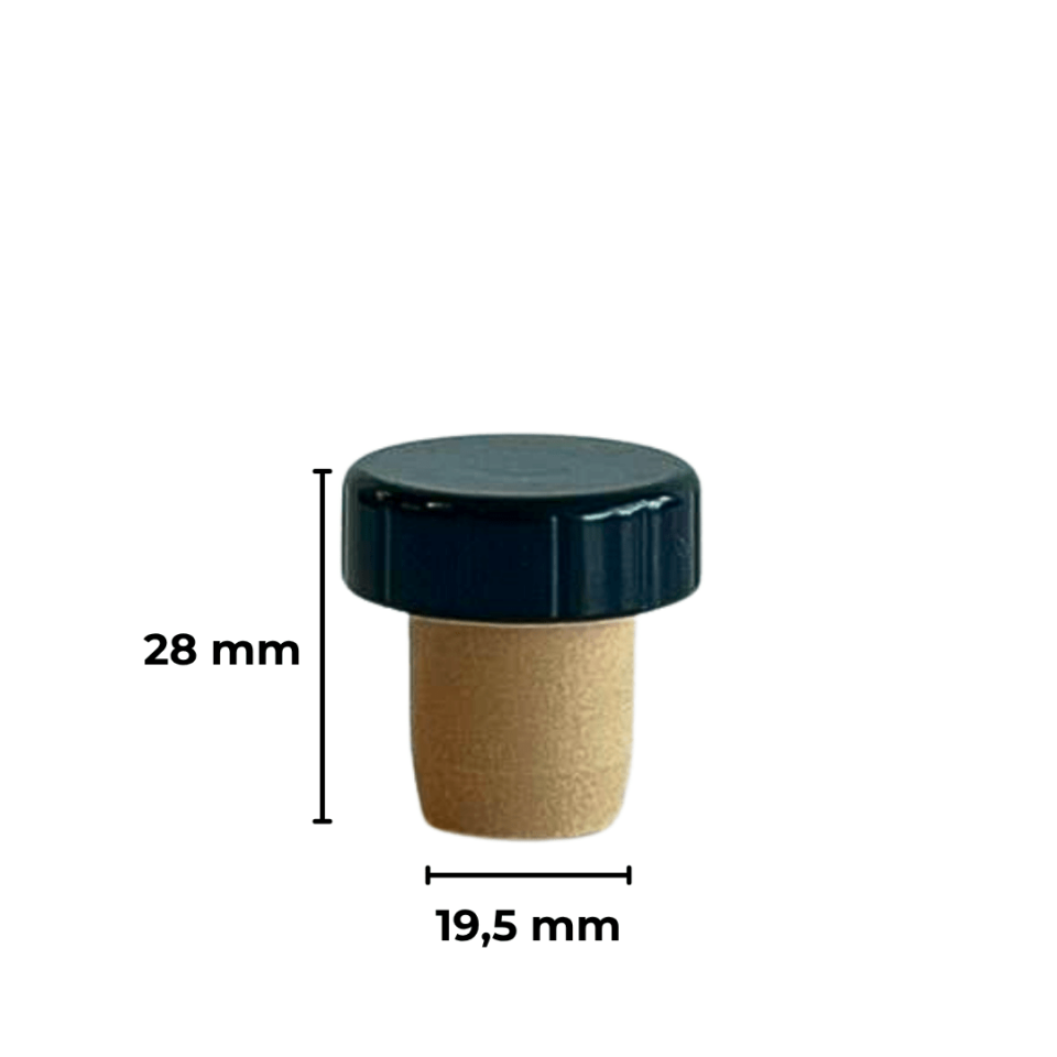Sarkap 22 Adet Paketli 19,5 mm Mantar Kapak - Siyah