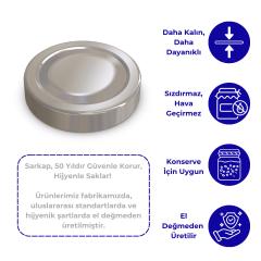 Sarkap 70 mm Derin Etek Kavanoz Kapağı Silver
