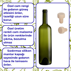 Sarkap 750 ml Europe Kapaklı Cam Zeytinyağı Şişesi Yağdanlık Yeşil