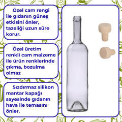 Sarkap 750 ml Europe Kapaklı Cam Zeytinyağı Şişesi Yağdanlık Şeffaf