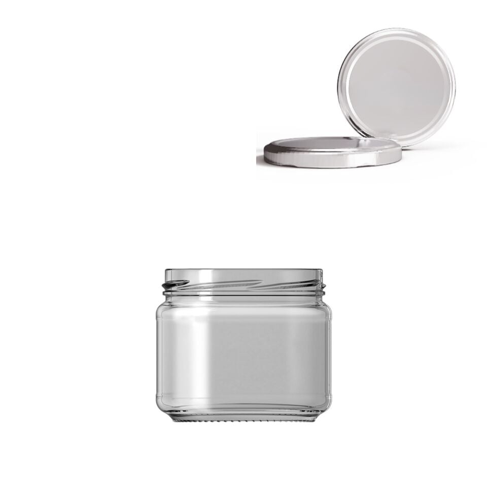 Sarkap 300 ml 12'li Kapaklı Cam Kavanoz Silver