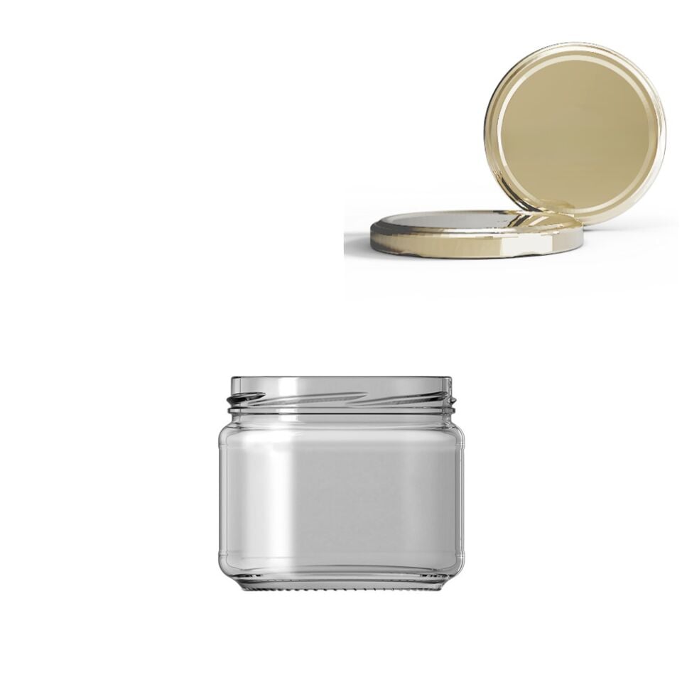 Sarkap 300 ml 12'li Kapaklı Cam Kavanoz Gold