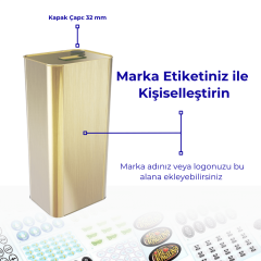Sarkap 5 L (5000 ml) Kapaklı Kulplu Zeytinyağı Tenekesi Gold