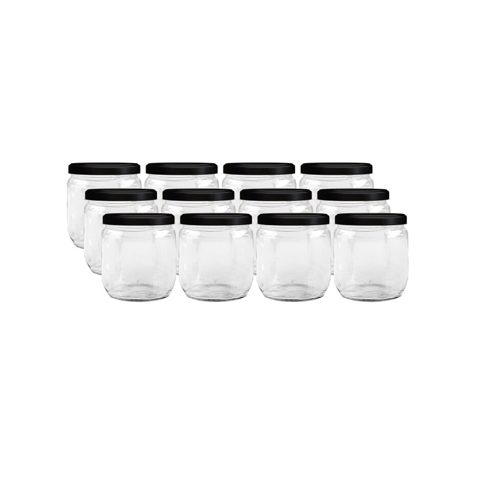 Sarkap 425 ml 12'li Kapaklı Cam Kavanoz
