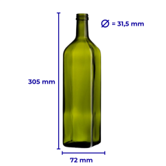 Sarkap 1000 ml Marasca Kapaklı Cam Zeytinyağı Şişesi Yağdanlık Akıtmasız Kapak