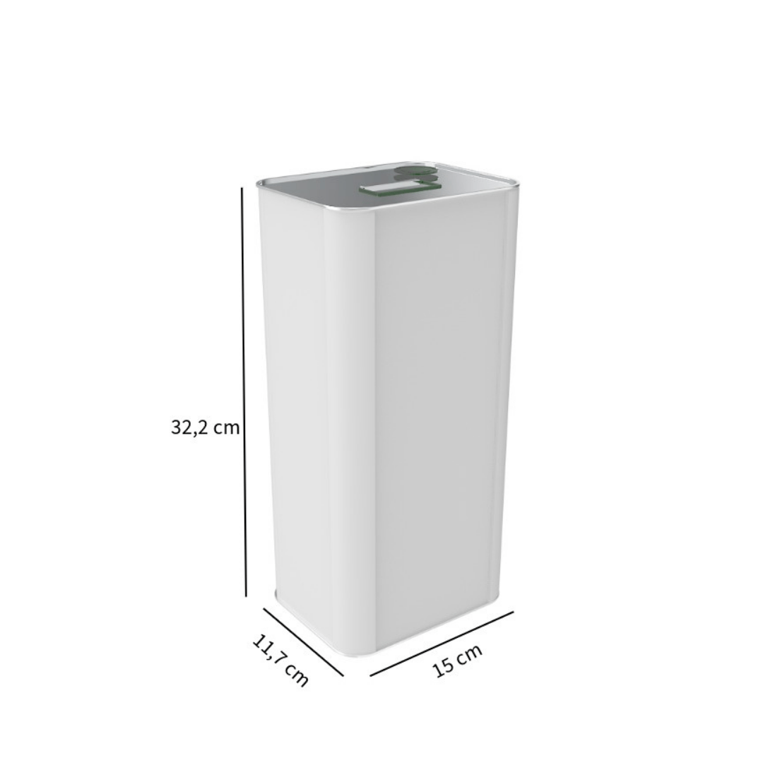 Sarkap 5 L (5000 ml) Kapaklı Kulplu Zeytinyağı Tenekesi Beyaz