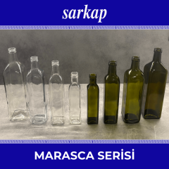 Sarkap 1000 ml Marasca Kapaklı Cam Zeytinyağı Şişesi Yağdanlık Akıtmalı Kapak
