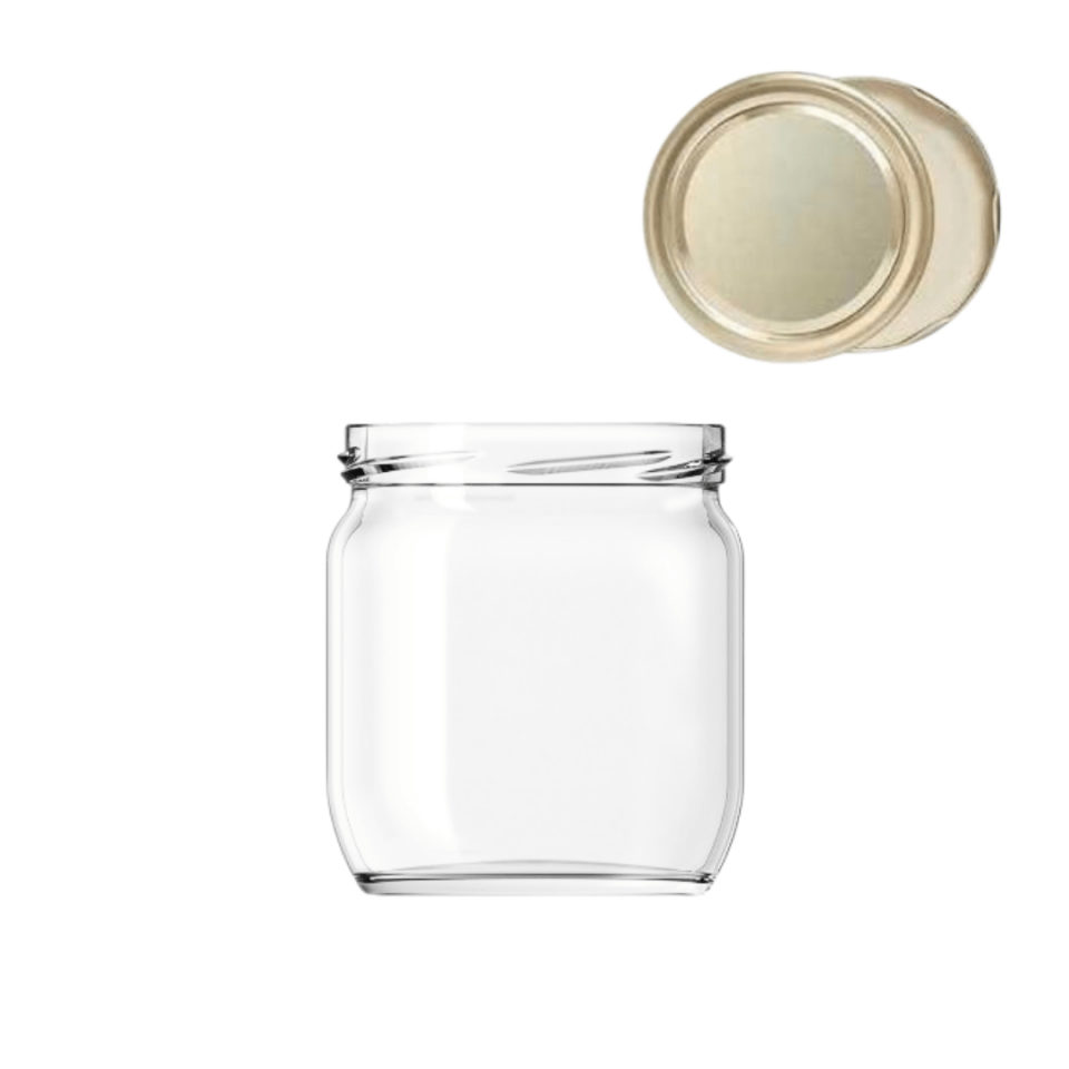 Sarkap 425 ml 12'li Kapaklı Cam Kavanoz GOLD
