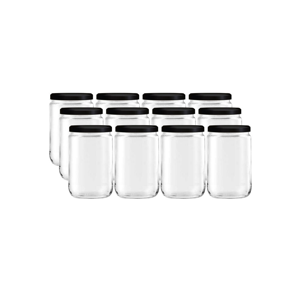 Sarkap 660 ml 12'li Kapaklı Cam Kavanoz