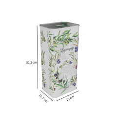 Sarkap 5 L (5000 ml) Kapaklı Kulplu Zeytinyağı Tenekesi Beyaz Yeşil Zeytin