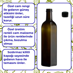 Sarkap 500 ml Marasca Kapaklı Zeytinyağı Şişesi Yağdanlık Akıtmalı Kapak