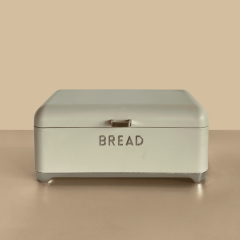 Sarkap Home Açık Gri Galvaniz Set-15,8L Büyük Boy Bread Ekmeklik & 1L 3'lü Tea Coffee Sugar Saklama Kutusu Krem
