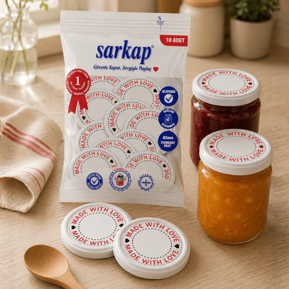 Hijyenik Paketli 10'lu 82 mm Kapak - With Love Seri Beyaz