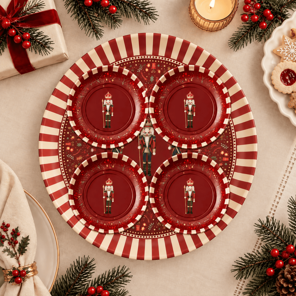 Sarkap Home 26 Cm Meyve Tabağı ve 4'lü Çerezlik Seti Nutcracker