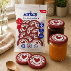 Hijyenik Paketli 10'lu 82 mm Kapak - With Love Seri Bordo-Beyaz