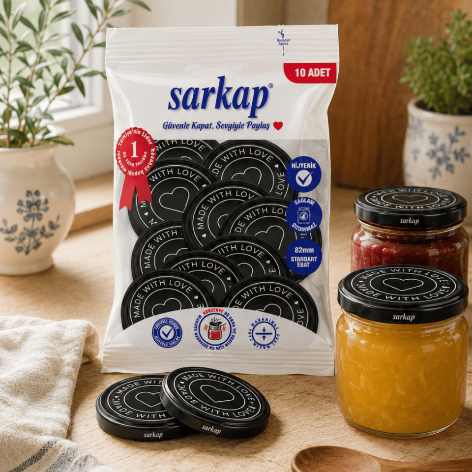 Hijyenik Paketli 10'lu 82 mm Kapak - With Love Seri Siyah